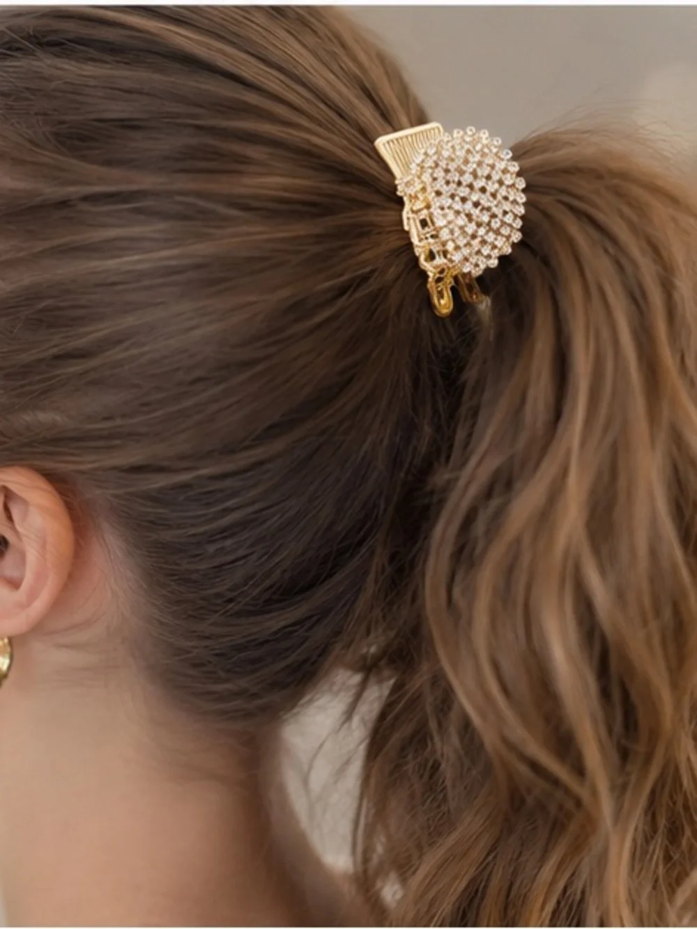 Gold Crystal Hair Claw Clip